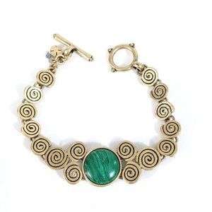 Gold and Green Spiral Bracelet